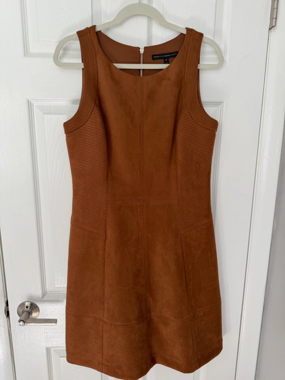 White House Black Market Rust Faux Suede Sleeveless Shift Dress